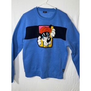 Southpole Blue Dog Cartoon Crew Neck Sweatshirt Pullover Men's Medium